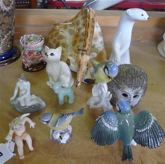 Qty porcelain animal figures